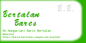 bertalan barcs business card